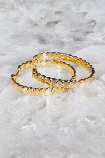 REVOLVING COIN HOOPS- 14K GOLD VERMEIL